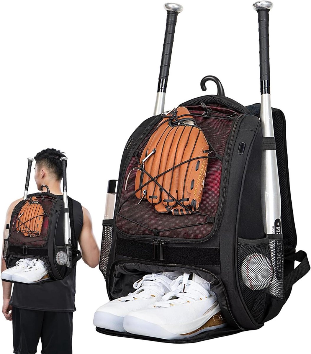 Sportrugzak - Sporttas - Sportuitrusting Dragen - Met Schoenenvak - 47 cm Hoog - Rood