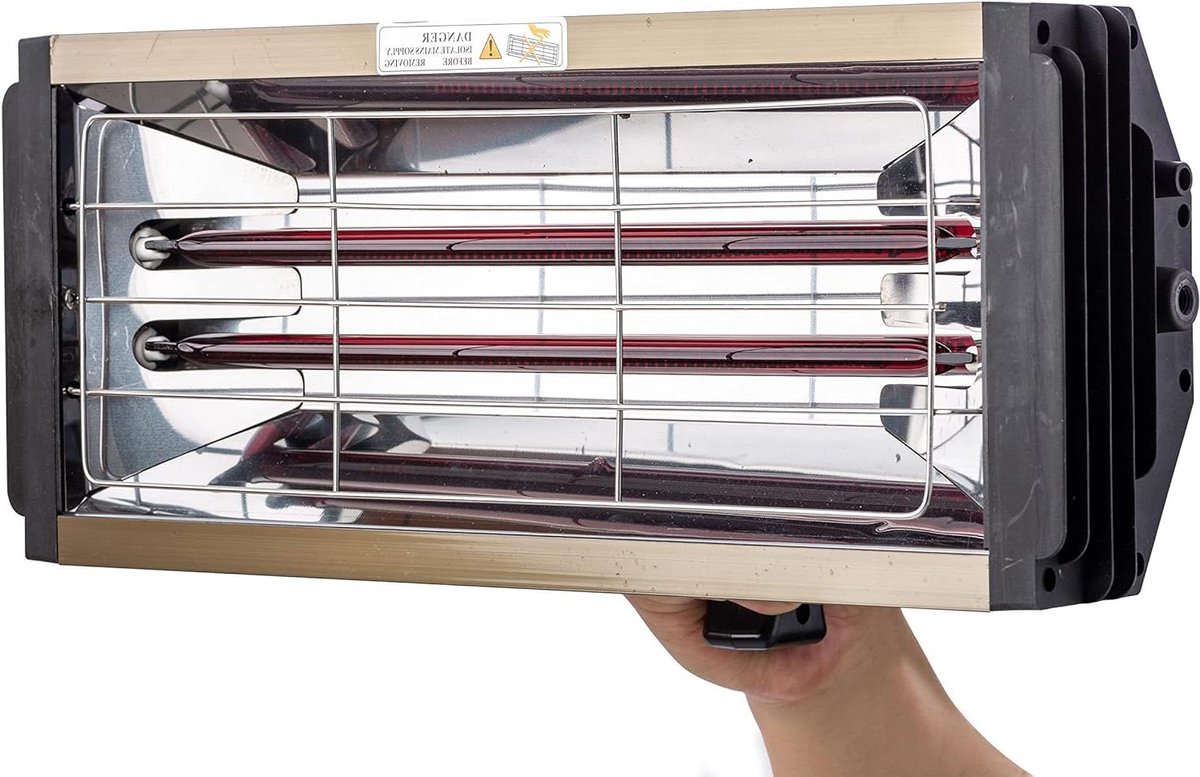 Infrarood Verfdroger - Verwarmingslamp - Auto Lak Drogen - Snelle Opwarming - 2000W - Zwart