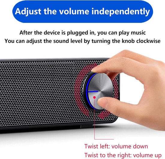 Soundbar 2.0 - Draadloze Luidspreker - Thuisbioscoop Geluid - Instelbare Bas - 52 Centimeter - Zwart — afbeelding 5