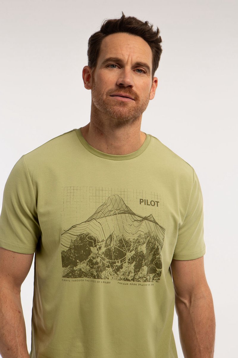 Pilot Heren T-shirt Groen - Maat XXL