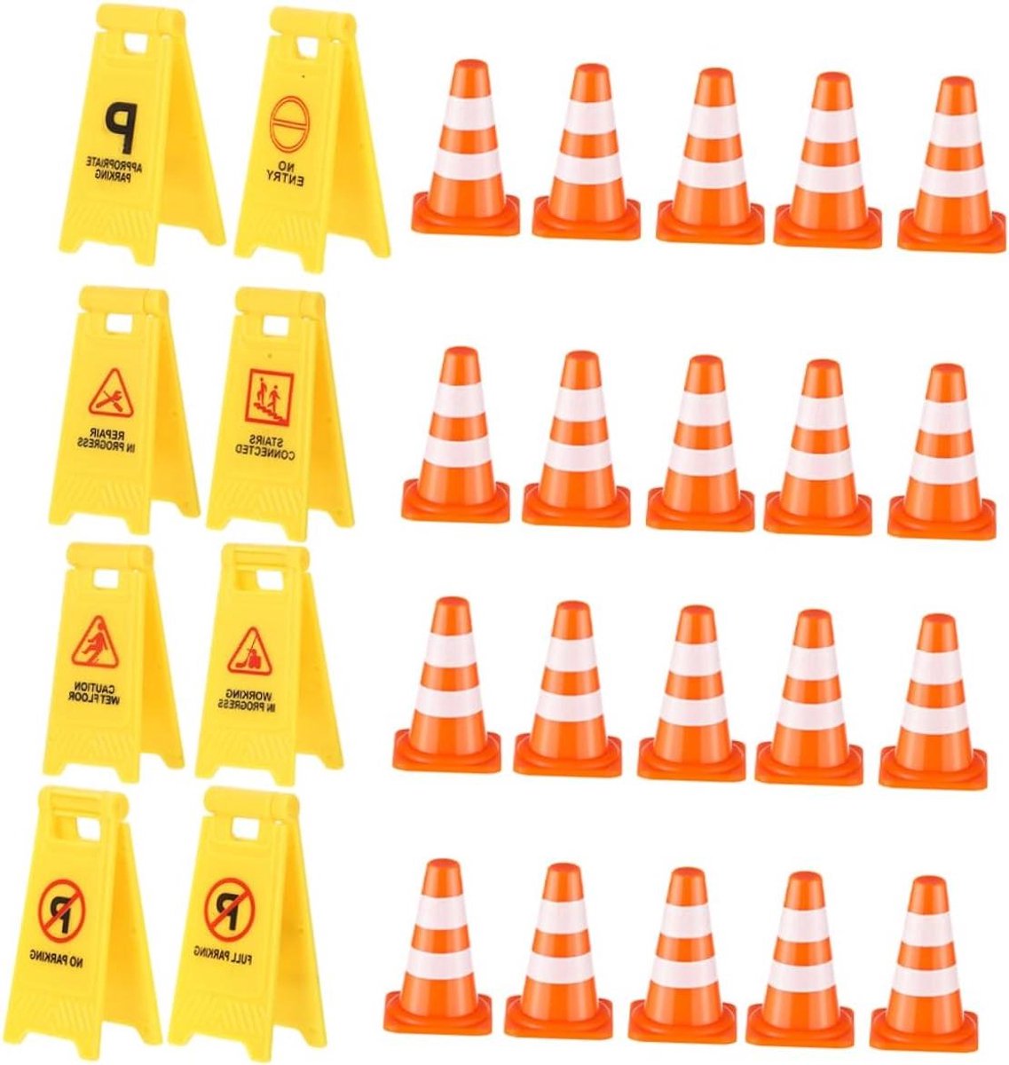 Mini Verkeersborden Set - Educatief Speelgoed - Verkeersinzicht Leren - Afneembare Onderdelen - 4.00X2.00X0.50CM - Multi