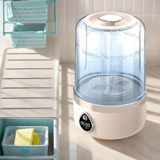 Babywasmachine - Mini reiniger - Ondergoed wassen - USB oplaadbaar - 14 x 14 x 14 cm - Blauw — afbeelding 4