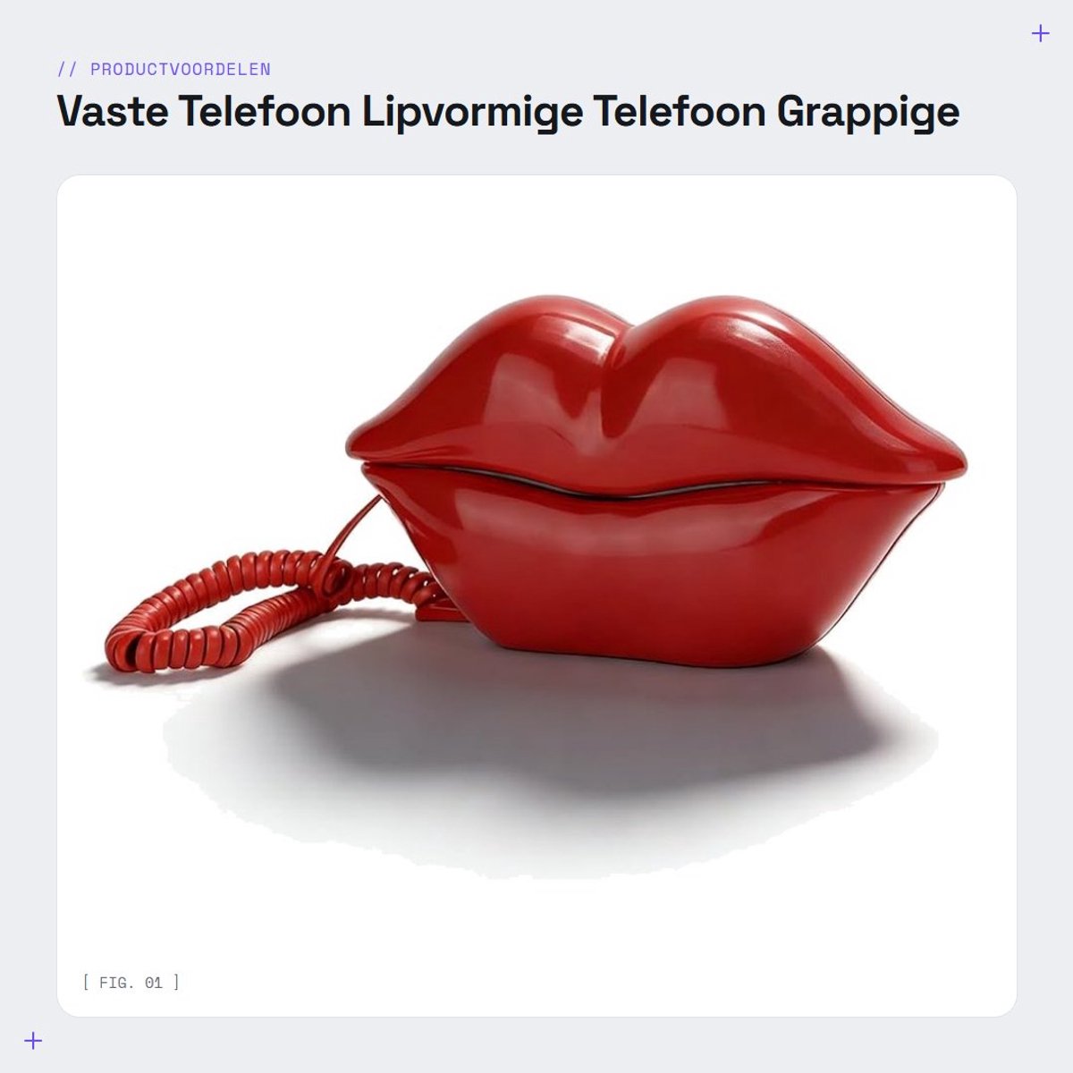 Dailygoods- Vaste Telefoon Lipvorm - Grappige Telefoon - Thuisdecoratie - Verjaardagscadeau - Nummeropslagfunctie - Materiaal ABS