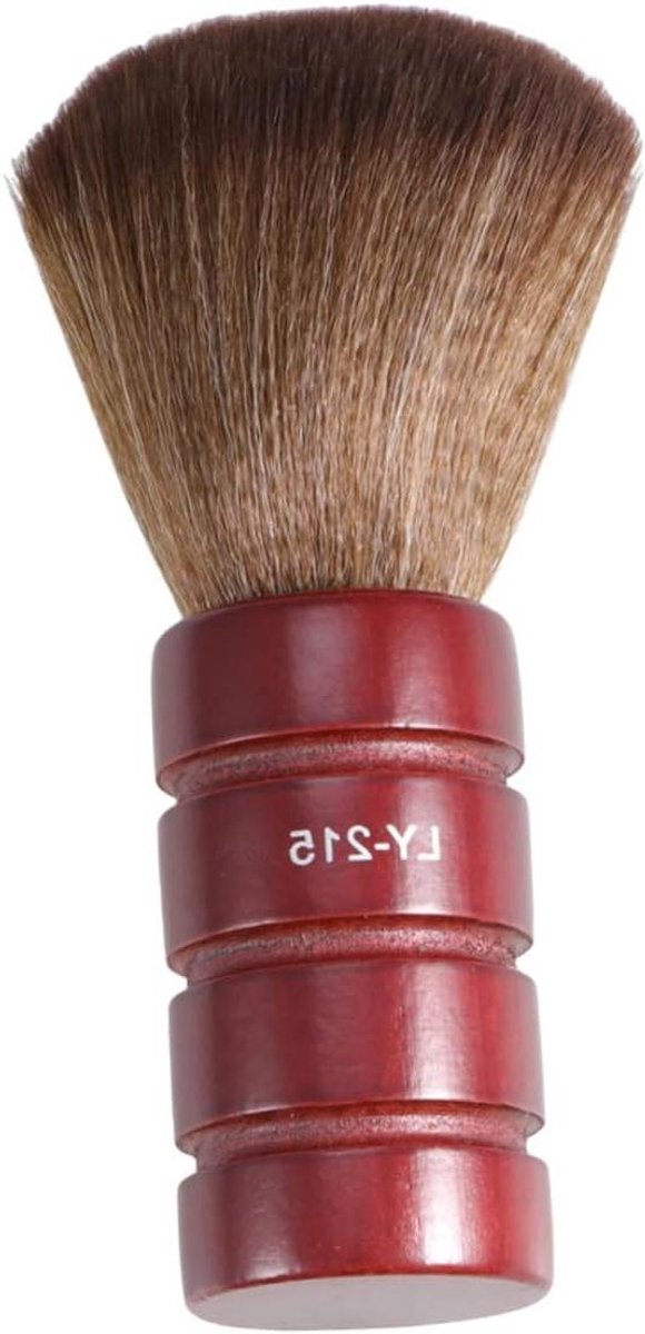 Nekborstel - Stofborstel Kappers - Haar Verwijderen - Zacht Vezelmateriaal - 16 x 4 x 4 cm - Donkerrood