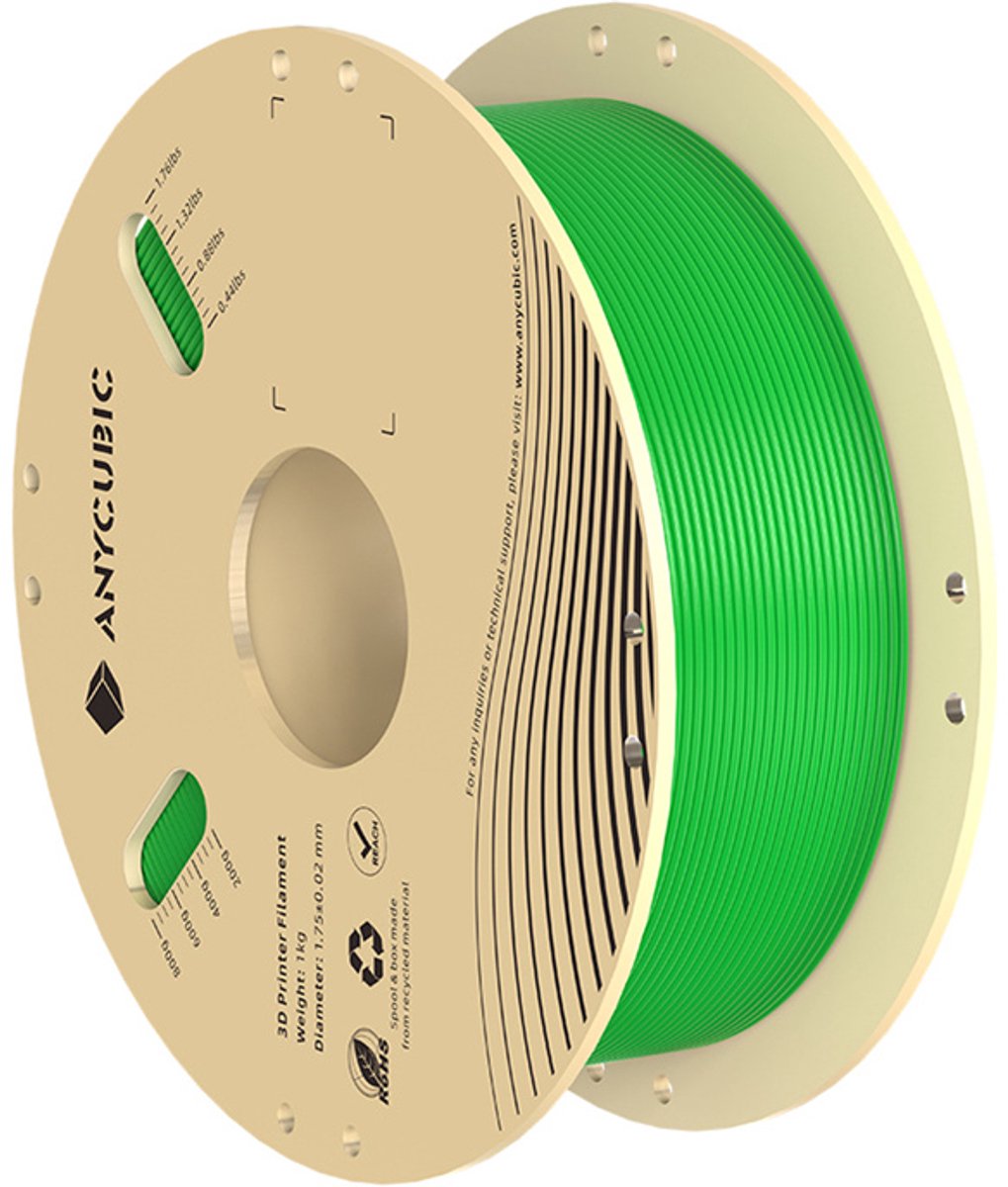 Anycubic Pla-Filament 1 Kg Voor 3D-Printers, Groen, Gemakkelijk Te Printen