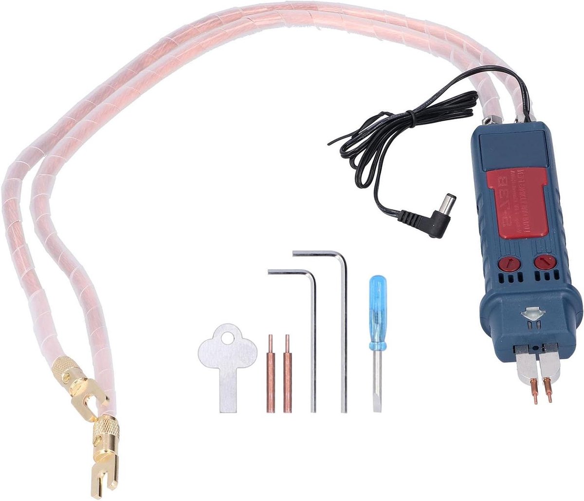Handlaspen Puntlasapparaat - Soldeerbout Set - Elektronica Reparatie - Krachtige 1500A Prestaties - 0.25mm Dikte - Zwart