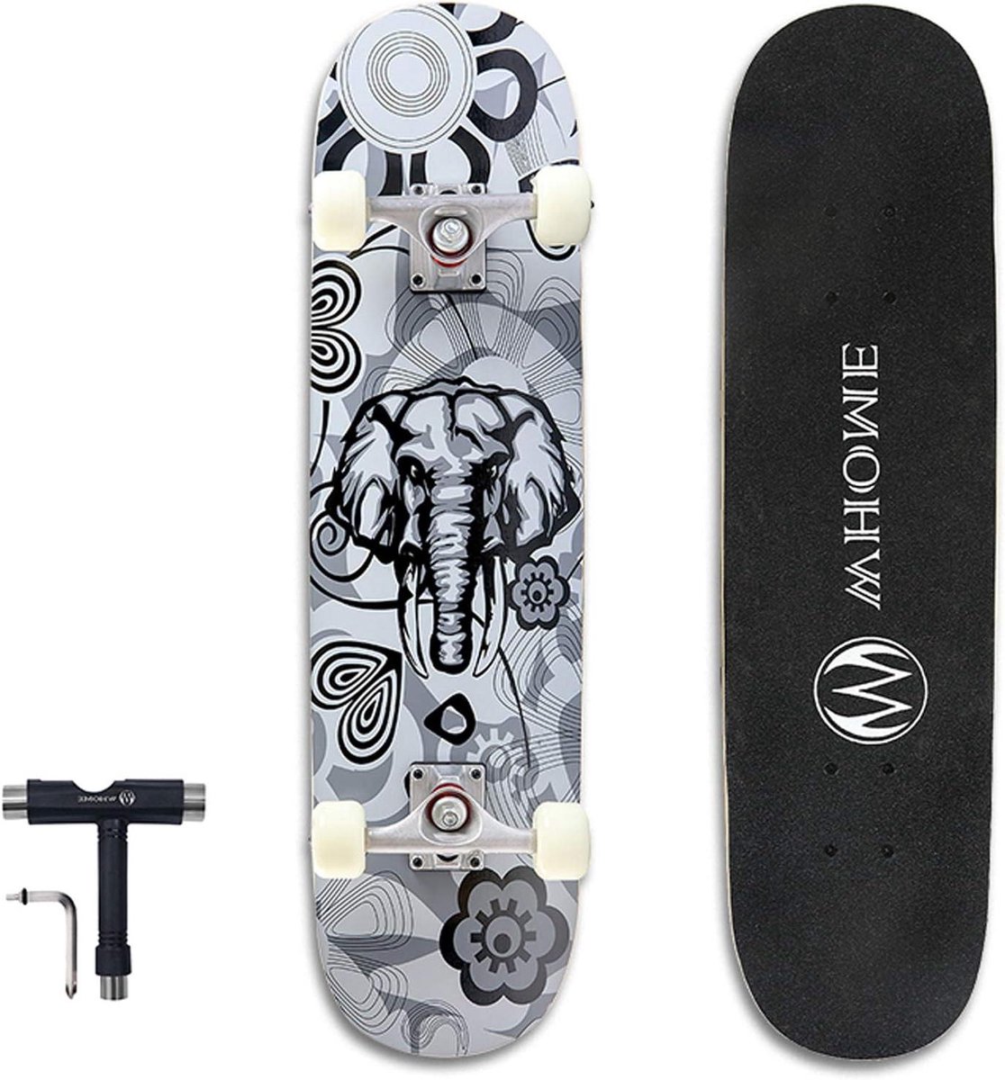 Skateboard Compleet Street Board Straat Gebruik Dubbele Kick Concave 31 x 8 Inch