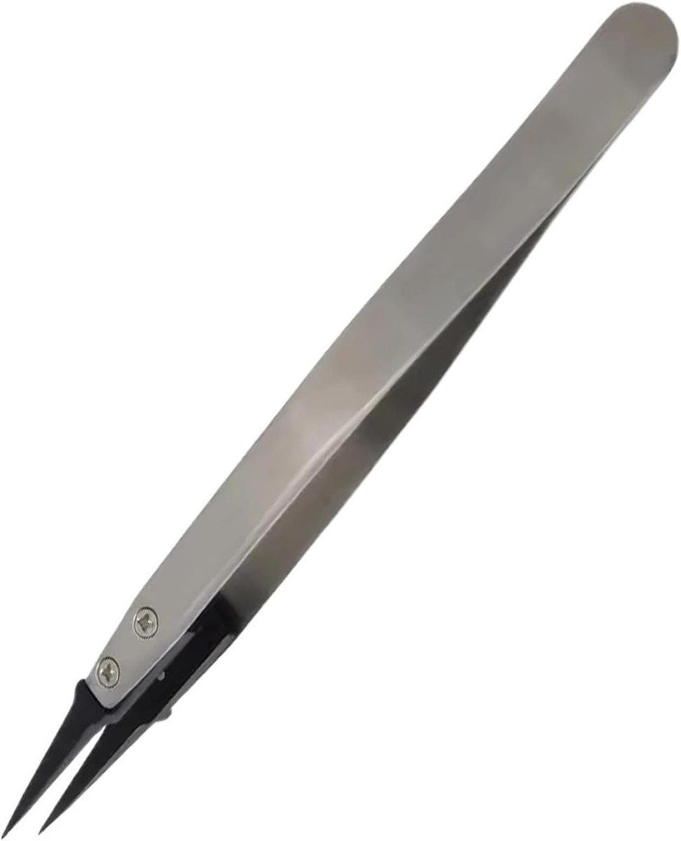 Soldeerpincet Fijne Punt - Precisie Tangetjes - Elektronica Reparatie - Antistatische ESD-veilige punt - 13 cm Lengte - Zilver