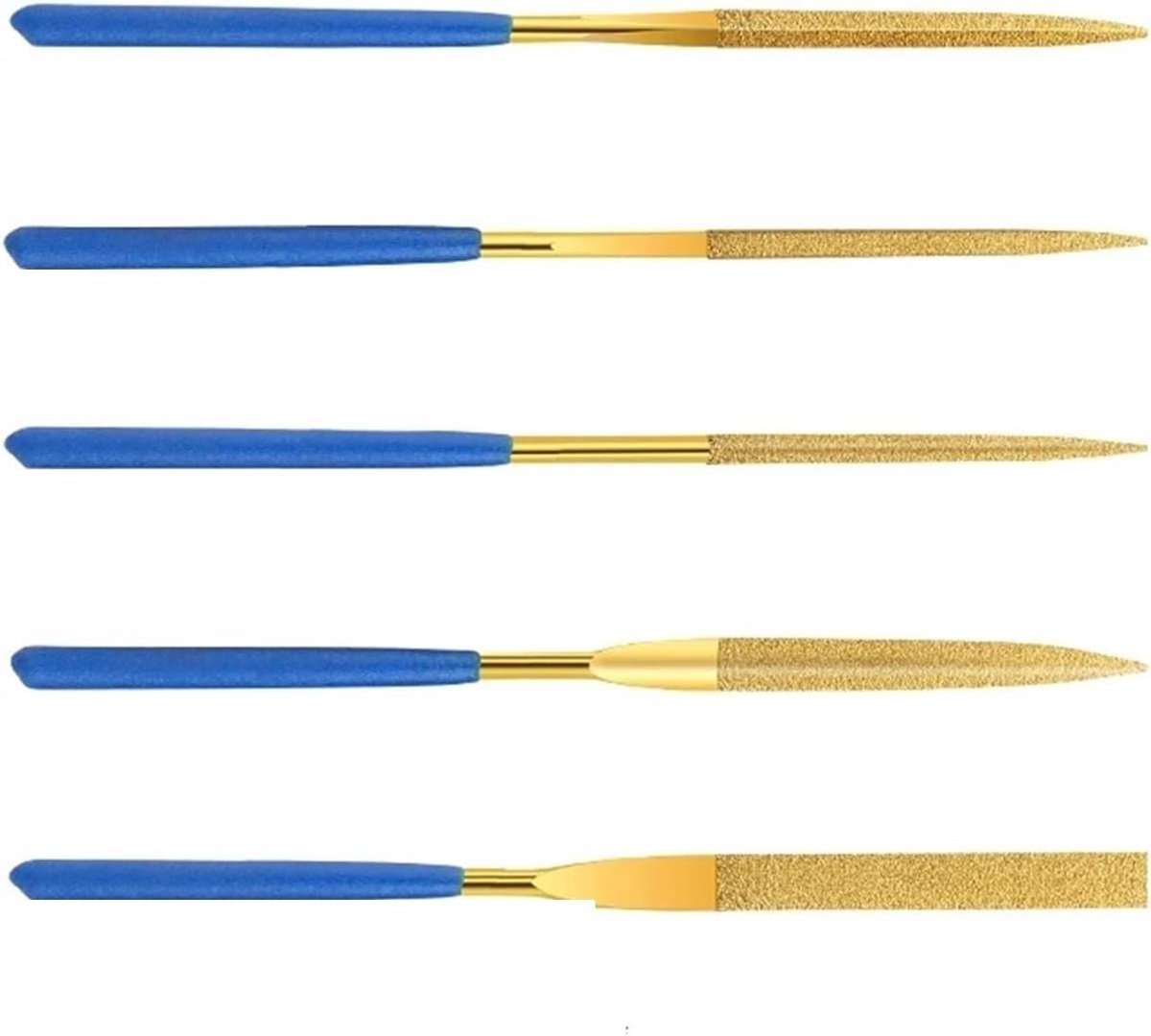 Diamantvijl Set - Metaal Vijlen - Fijn Detailwerk - Met Plastic Handgrepen - 3x140mm 4x160mm - Niet Gespecificeerd