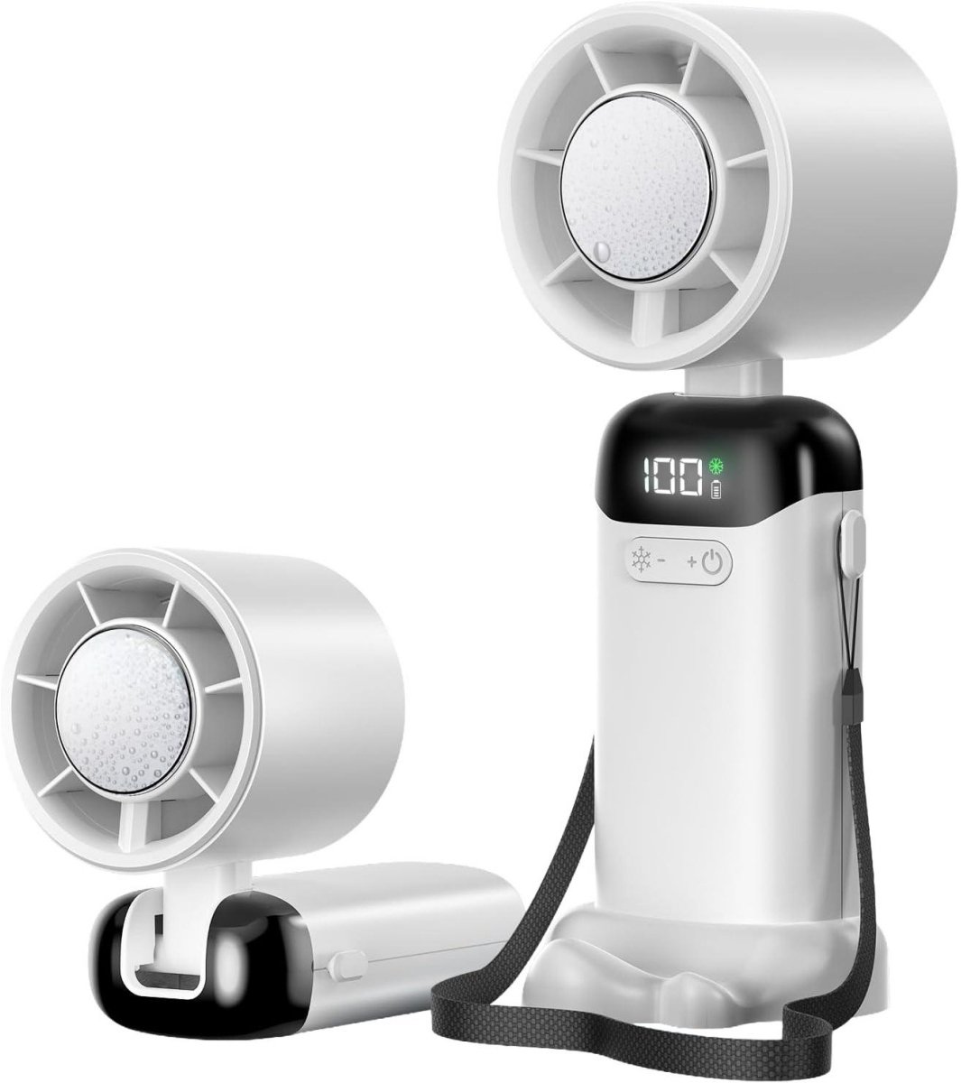 longziming -Handventilator - Draagbare Ventilator - Oplaadbare Ventilator - Waterverkoeling - 90° Vouwbaar - ABS Kunststof - Voor Binnen en Buiten Gebruik - 1 Stuk