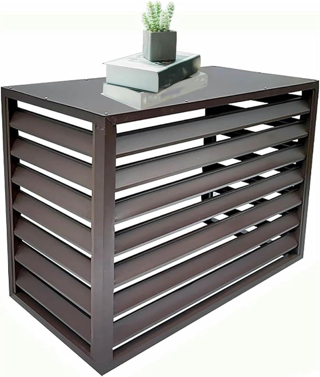 Airco Omkasting - Buitenunit Afscherming - Buitenruimte Verfraaien - Geluidsdempend Ontwerp - 110x60x80cm - Bruin