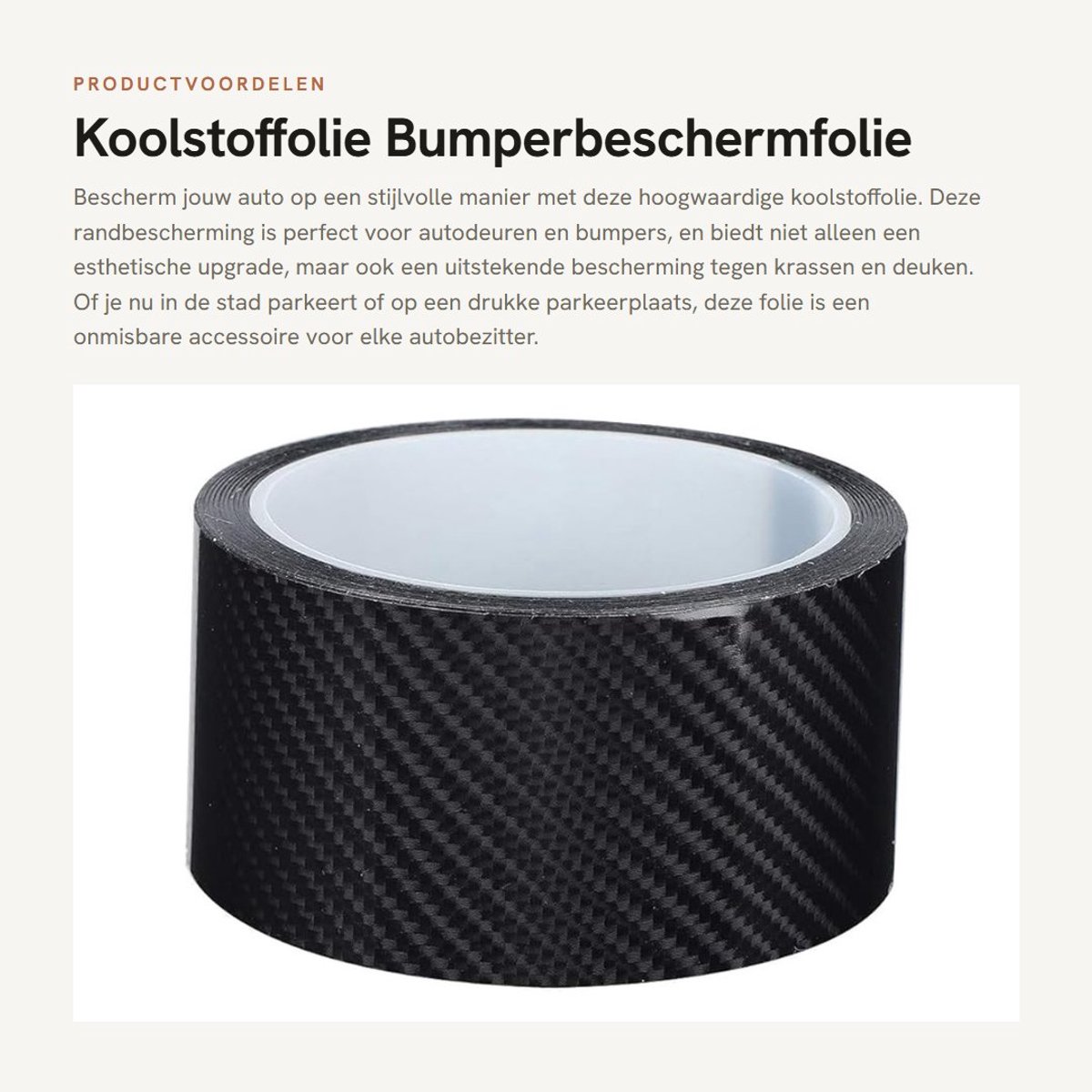 Dailygoods- Koolstoffolie Krasbestendig - Bumperbeschermfolie - Zelfklevend - Waterdicht - Auto-accessoires - 5 cm x 3 meter - Bumperfolie