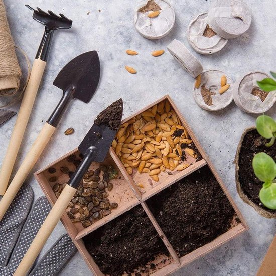 Tuingereedschapsset 10 stuks - Mini gereedschap - Buiten planten - Robuust en antislip - 30 x 20 x 5 cm — afbeelding 2