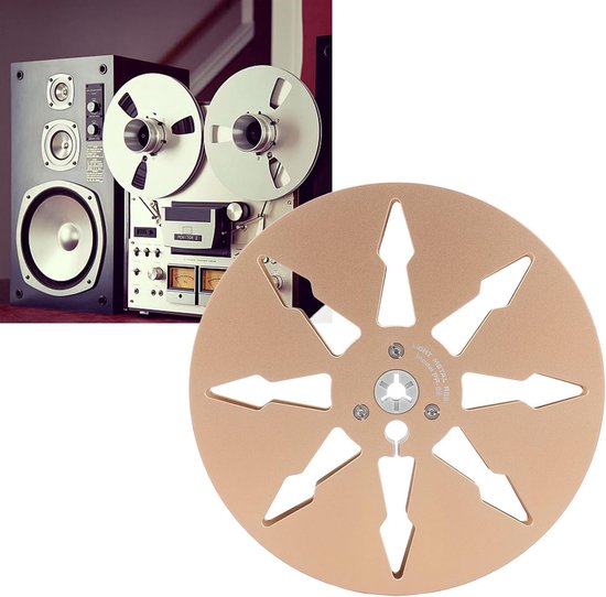 Lege Spoel - Tape Reel - Opnames Maken - Aluminium Constructie - 7 Inch - Goud — afbeelding 3