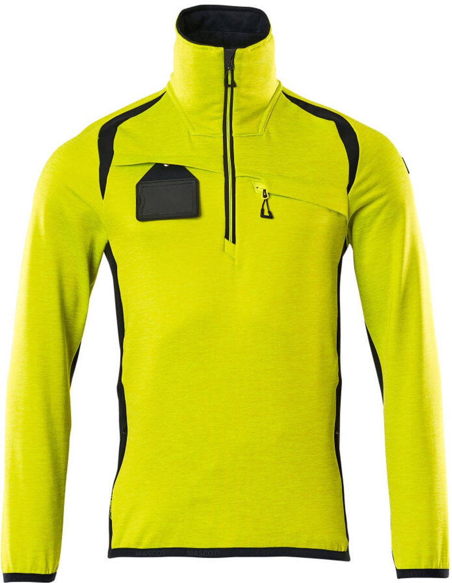 Mascot Accelerate Safe Fleecetrui met korte rits 19303-316 - hi-vis geel/donkermarine - S