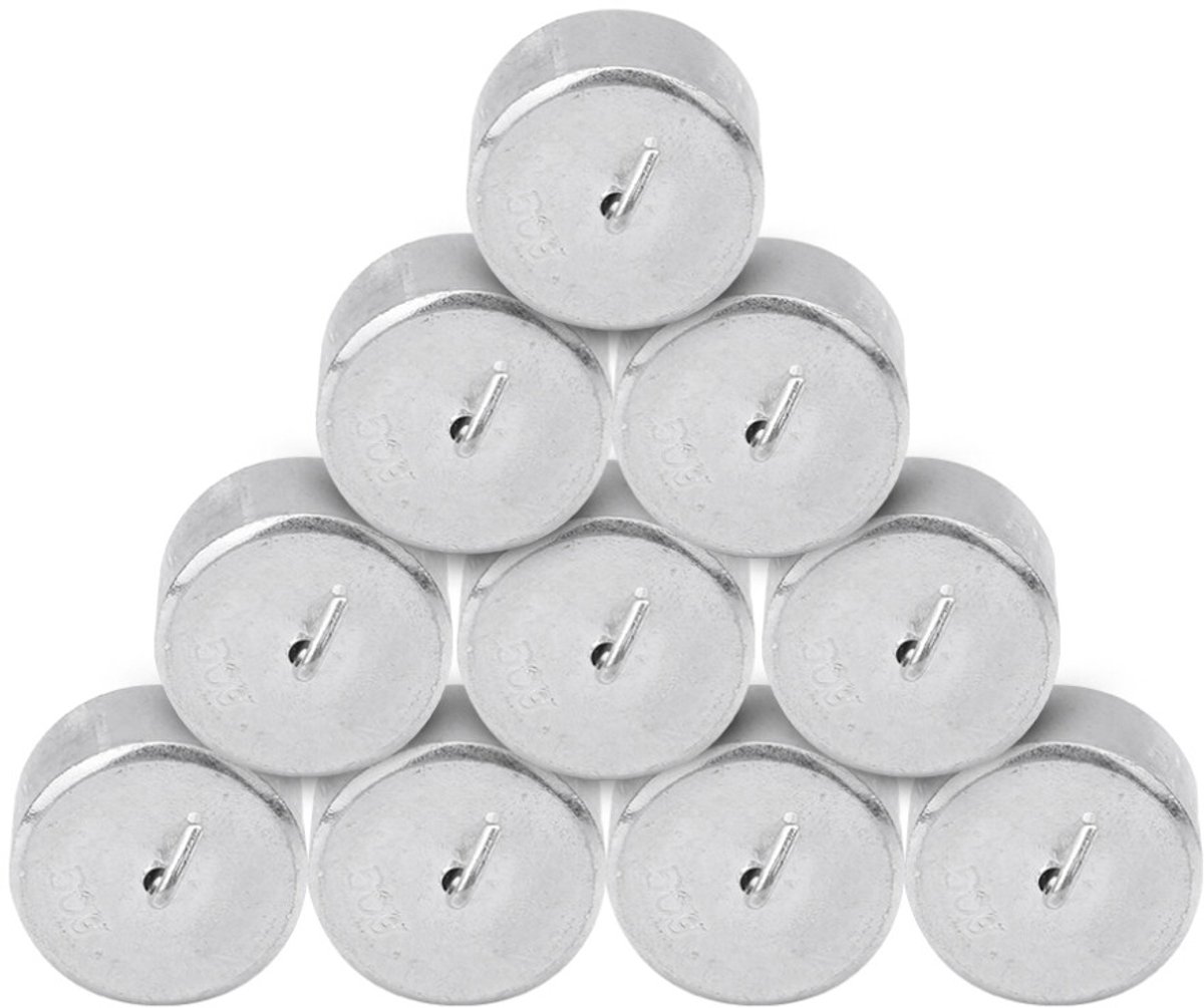 Gleufgewichten Geschikt voor laboratoriumgebruik, bedoeld Geschikt voor natuurkundeonderwijs; modelgewichten Geschikt voor steunen en hefboommechanismen; één set (50 g x 10).