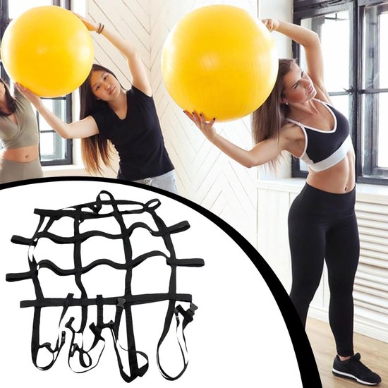 Yoga Bal Riem - Trainingsband Bal - Ondersteunende Training - Verstelbare Gespen - 55-75 cm Ballen - Zwart — afbeelding 3