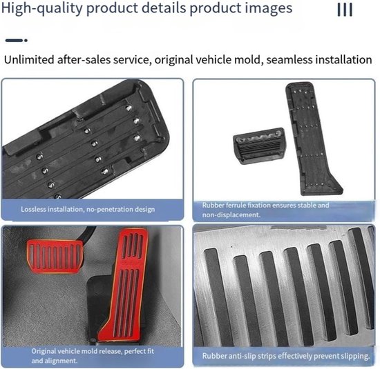 Auto Pedaalhoezen - Pedaal Covers Set - Verbeterde Rijervaring - Antislip Aluminium - Voor Zeekr 7X - Zwart — afbeelding 4