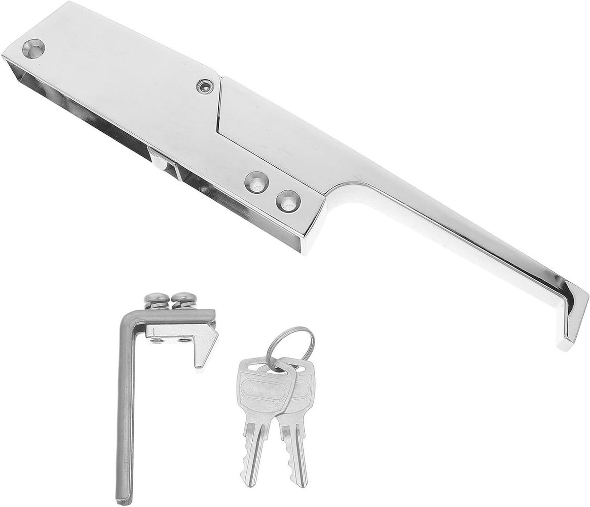 Koelkastslot met Sleutel - Vriezerdeur Vergrendeling - Veilige Opslag - Koudebestendig Ontwerp - 27 cm - Zilver