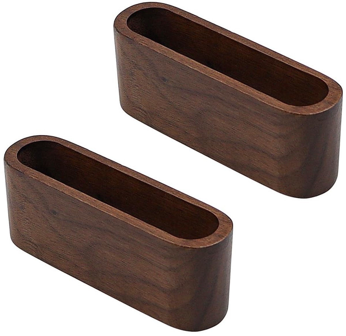 Dailygoods- Visitekaartjeshouder 2 Stuks - Houten Kaarthouder - Beukenhout - Decoratie - 11 x 3 x 4 cm - Elegant en Praktisch - Kaartjeshouder