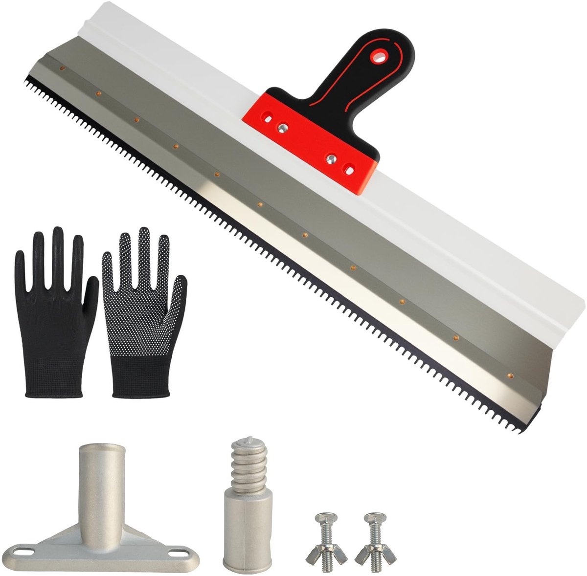 Dailygoods- Oppervlaktepakking met handgreephouder - Getande 56 cm - Grote oppervlakte schraper - Gips spatel - Voor gips gevel - Hoogwaardig materiaal