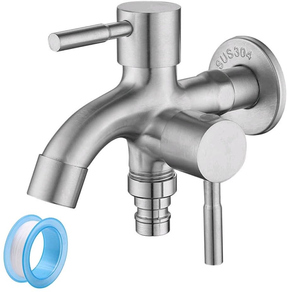 Dailygoods- Tuinkraan 1/2 inch - Multifunctionele Kraan - Roestvrij Staal - Anticorrosief - Geschikt voor Wasmachines - Lange Levensduur - Waterkraan