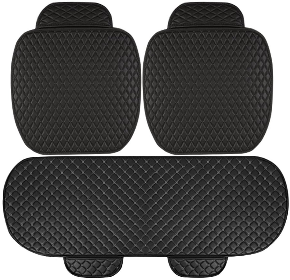 Dailygoods- Autostoelhoes Zwart/Beige - PU Lederen Autostoelbeschermer - Ademend Antislip - Slijtvast en Duurzaam - Ergonomisch Ontwerp - Perfecte Bescherming - Autokussen