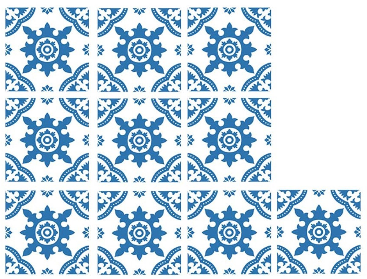 Dailygoods- Tegelstickers 10 Stuks - 20 cm x 20 cm - Waterdicht - Verwijderbaar - PVC - Geschikt voor Keuken/Badkamer - Muursticker