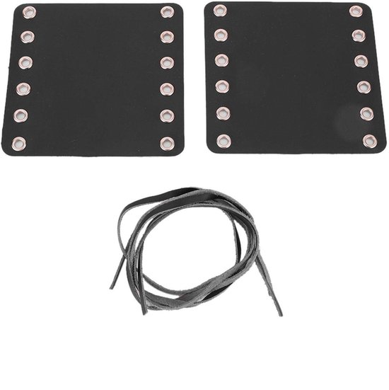 Dailygoods- Motorfietsstuurgrepen Leren - 2 Stuks - Geschikt voor de meeste motorfietsen - Kleur: Zwart/Bruin/Rood/Geel - Afmetingen: 11 x 11,5 cm - Inclusief bandjes - Motorfiets Handgrepen