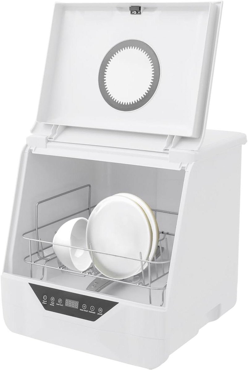 Tafelvaatwasser Mini vaatwasser Compacte vaatwasser Keuken schoonmaken 4 Wasprogramma's 387 cm breed Wit