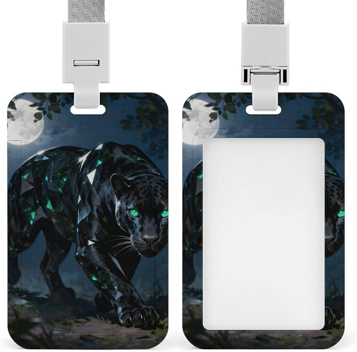 Badgehouder met Lanyard - Kaarthouder Naam - Identificatie Tonen - Dubbelzijdig Schuifdeksel - 4 x 2.5 Inch - Wit