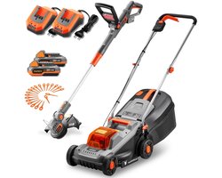 FUXTEC 20V oplaadbare tuinset FX-E1RM20ECO-SET & FX-E1RT20-SET | oplaadbare grasmaaier en grastrimmer | verwisselbare accu | 30 cm maaier