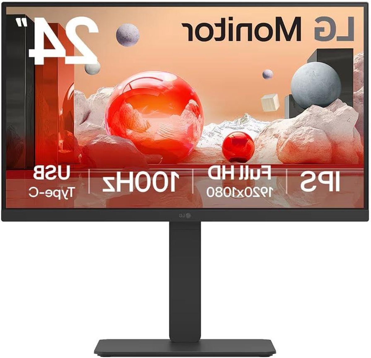 Full HD Monitor - Scherm Beeldscherm - Kantoor Werk - Brede Kijkhoek - 238 Inch - Zwart