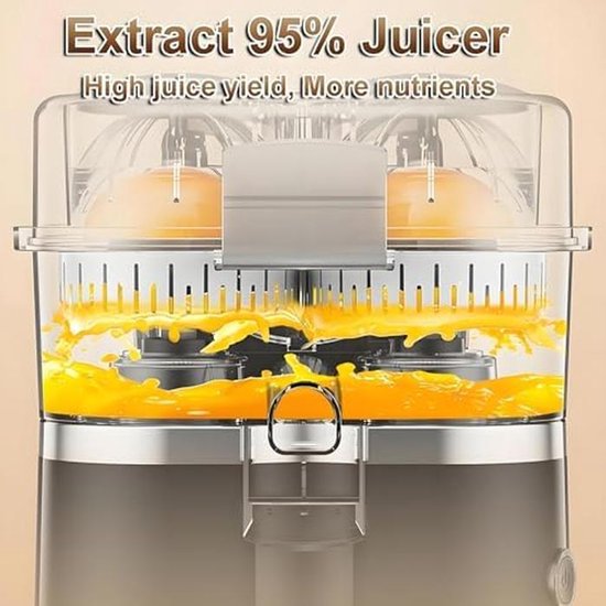 Elektrische Citruspers - Sapcentrifuge Automatisch - Vers Sap Maken - Ingebouwde Snijder - 400 ml - Mat Zwart — afbeelding 4