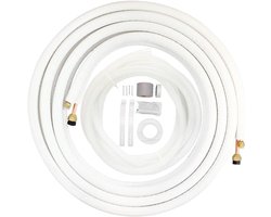 Airconditioningset Koperen Buis - Split Unit Slang - Airco Installatie - 9mm Warmte-isolatie - 5 meter - Wit