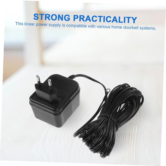 Deurbel Transformator - Stroomadapter - Videodeurbel Voeden - Internationale Veiligheid - 24 Volt - Zwart — afbeelding 2