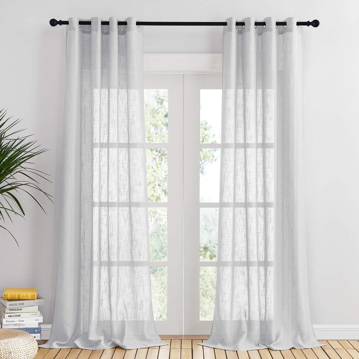 Dailygoods- Vitragegordijnen 140x260cm - Linnen Gordijnen - Transparante Raamgordijnen - 2