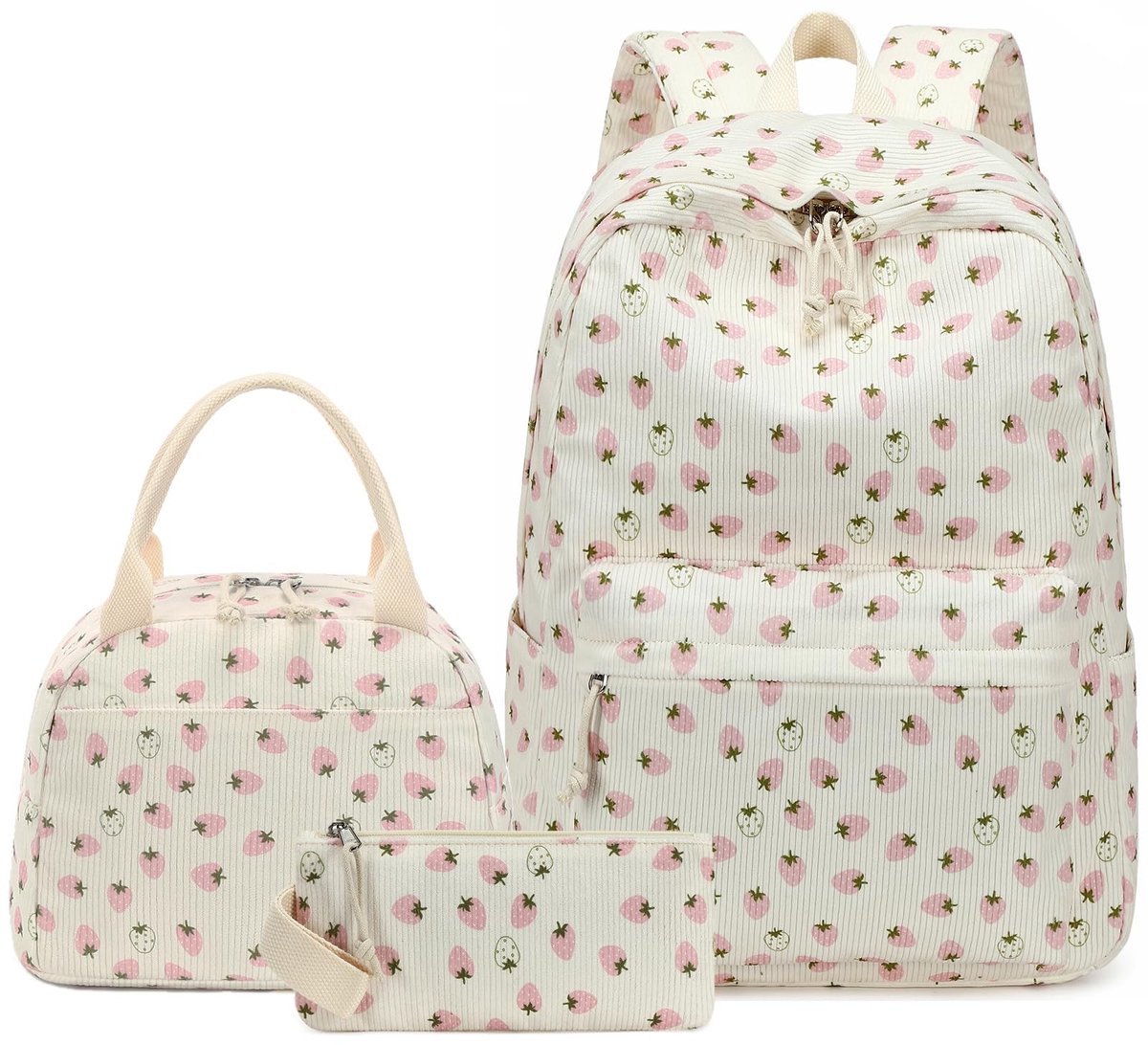 Dailygoods- Schoolrugzak Meisjes - Rugzak Set - Inclusief Lunchtas - Casual Outdoor - Accessoirevak met Ritssluiting - Verstelbare Riemen