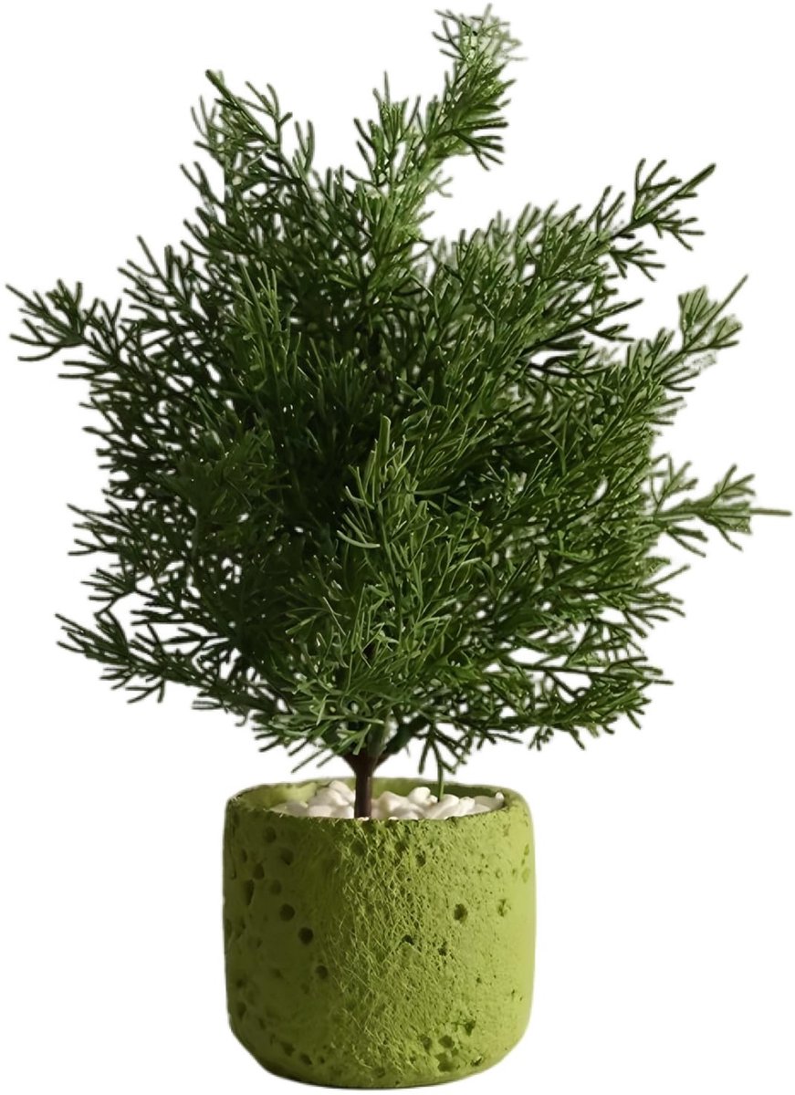 Dailygoods- Kunstplant 32 cm - Realistische Mini-Bonsai - Kunstplant in Pot - Onderhoudsvriendelijk - UV-bestendig - Duurzaam en Compact - Nepplant