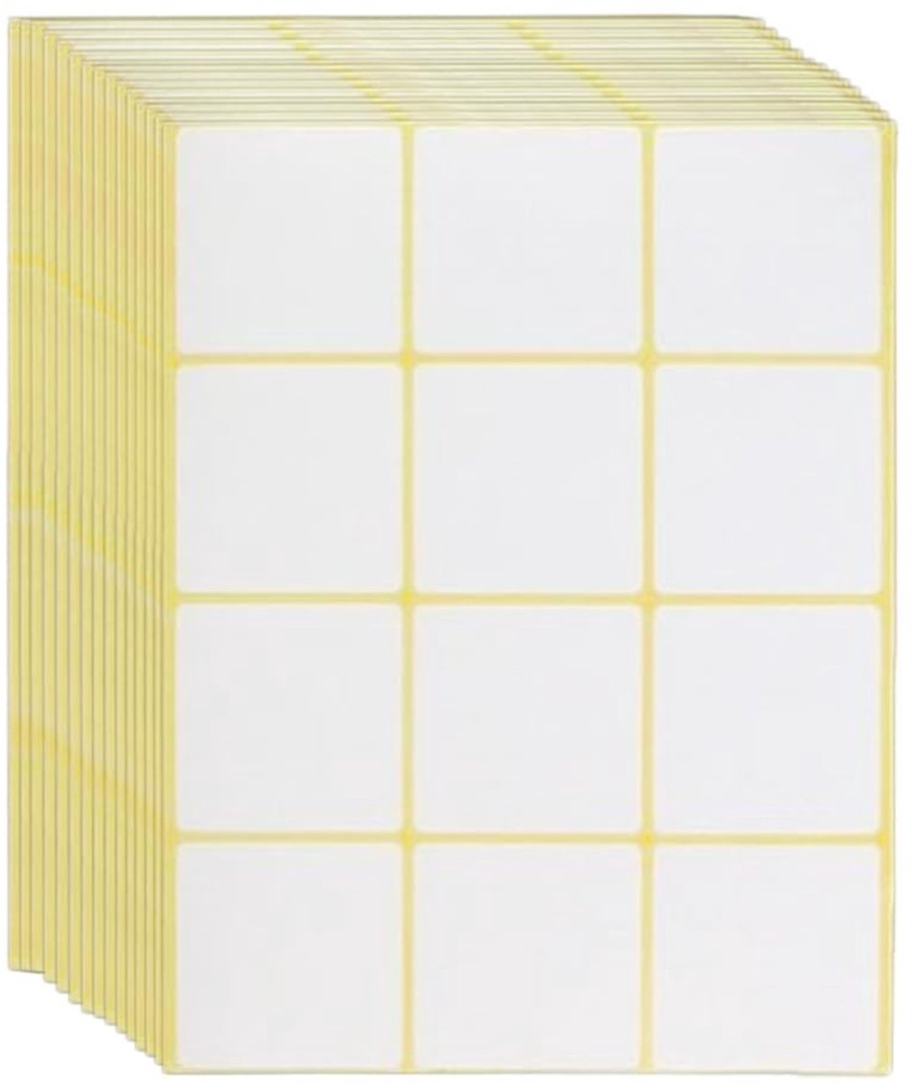 Dailygoods- Etiketten 180 stuks - Zelfklevende Stickers - 50 x 50 mm - Huishoudetiketten - Adresetiketten - Diepvriesetiketten - Sterke Kleefkracht - Labelstickers