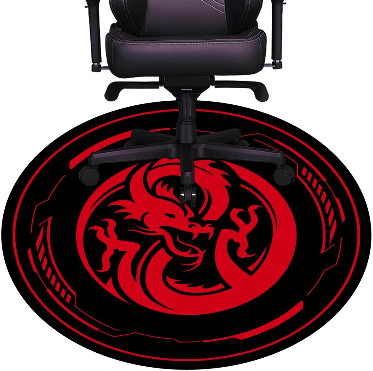 Dailygoods- Vloermat Antislip - Bureaustoelmat - Ronde Vloermat 117 cm - Duurzaam - Slijtvast - Voor Gaming Room / Thuiswerkplek - Gamingmat