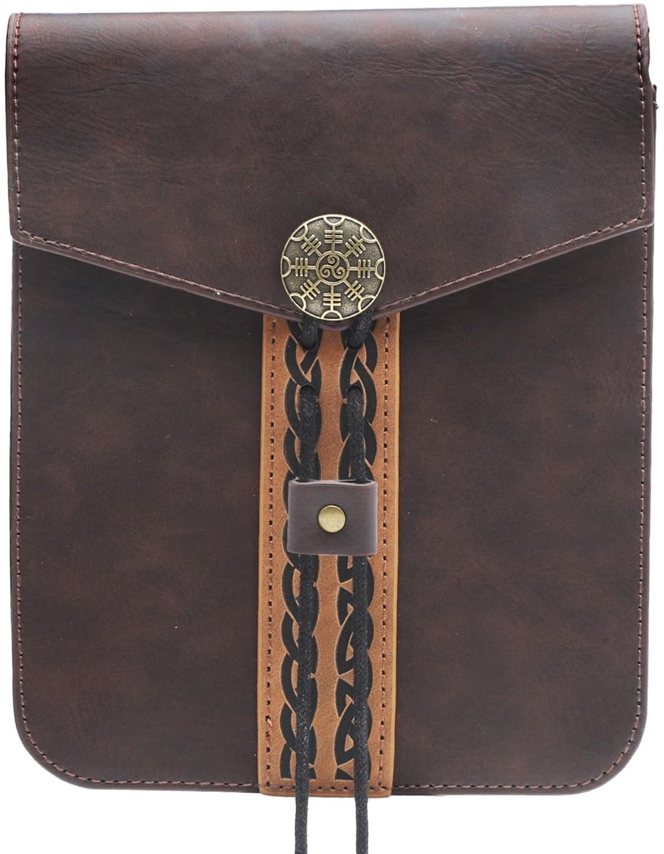 Dailygoods- Heuptas duurzaam - Middeleeuwse heuptas - Kunstleer - Retro zijpakket - Lichtgewicht - Afmetingen 19x15x4 cm