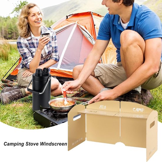 Camping Kookstel Windscherm - Opvouwbaar Beschermingsscherm - Buiten Koken - Flexibele Hoekverstelling - 50x25x30cm - Zilver van Camping — afbeelding 4