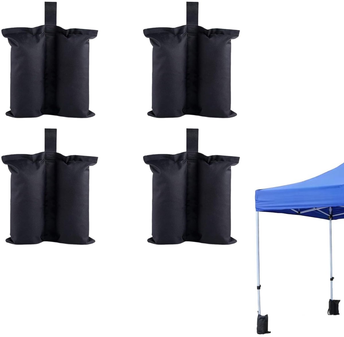 Dailygoods- Zakken 4 Delige Set - Zakken voor Gewichten - Zakken voor Tenten - Opvouwbaar - 800D Oxford-doek - Grootte 34x33cm - Tentgewicht