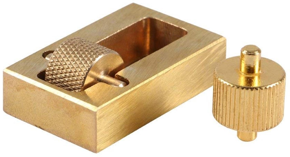 Dailygoods- Olieapplicator Hoogwaardige Messing - Gereedschap voor Leerbewerking - Verstelbare Regulator - Extra Rol - Compacte Opbergdoos - Gewicht 83 g - Lederen Olie Applicator