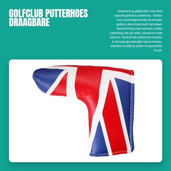 Dailygoods- Putterhoes Universele Pasvorm - Draagbaar - Duurzaam - Golfclubbeschermer - Stijlvol Patroon - Afmetingen 19x14 cm - Golfclubhoes van Dailygoods — afbeelding 5