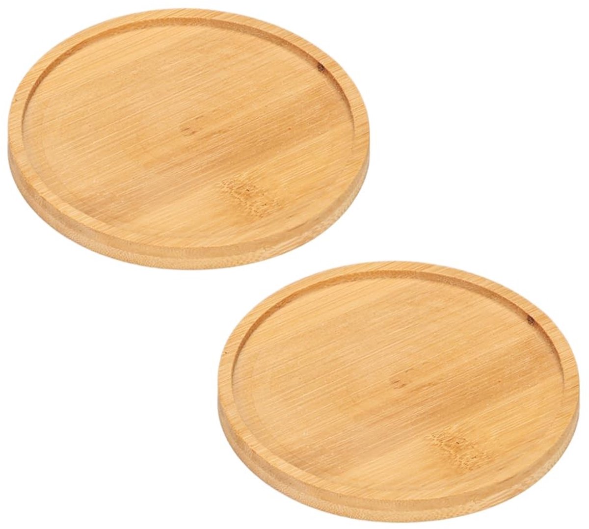 Dailygoods- Kaarsenbord Ronde Onderzetter - Houten Kaarsenhouder - Decoratieve Plaat - Tafeldecoratie - 2 Stuks - Natuurlijke Kleur