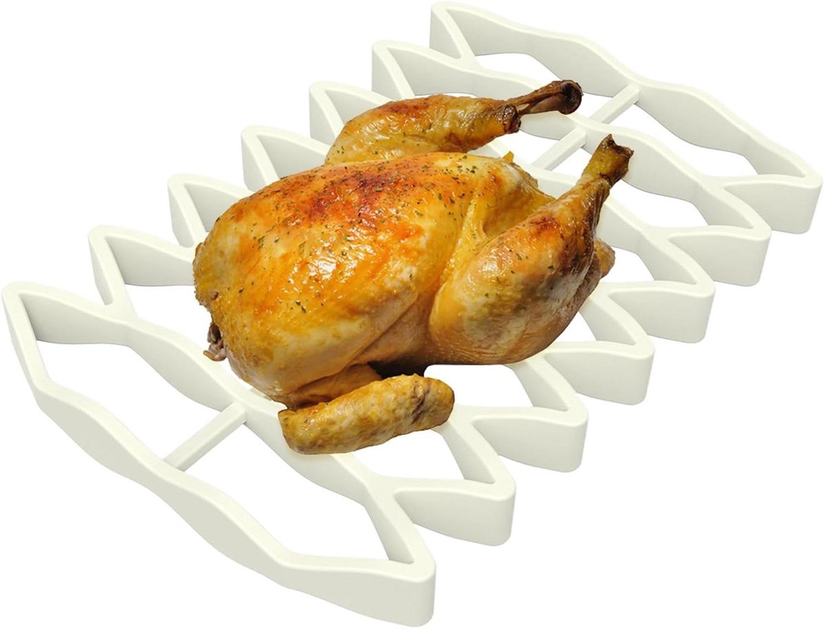 Siliconen Roosterrek Oven Bakplaat Gezond Koken Optimale Luchtstroom 23 x 15.6 cm Beige