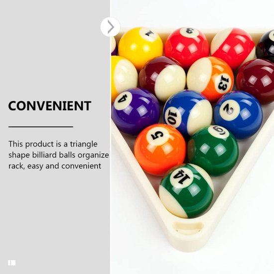 Billiard Ball Racks - Pool Triangle - Spel Organiseren - Duurzaam Plastic - 26.5x26.5cm - Wit Beige — afbeelding 3