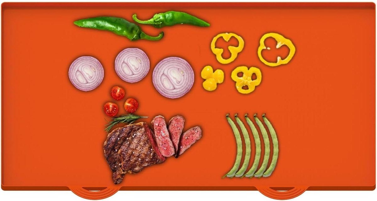 Grillmat Siliconen - Bakplaat Gereedschap - Buiten Koken - Hittebestendig Tot 400 - 43 cm - Oranje